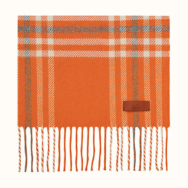 エルメス★Blanket Check Scarf ★ カシミヤマフラー 偽物 H259031S