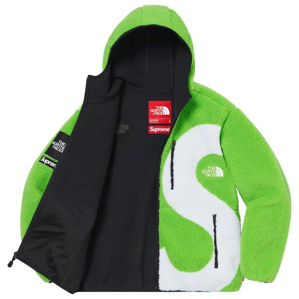 シュプリーム north face 偽物 ノースフェイス コラボ ロゴ入りフリース ライム Lime