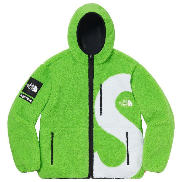 シュプリーム north face 偽物 ノースフェイス コラボ ロゴ入りフリース ライム Lime