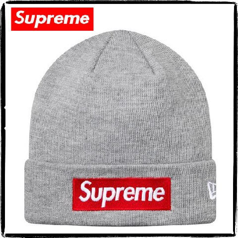 シュプリーム ニット 帽 偽物 シュプリーム x New Era Box Logo Beanie グレー ニット帽