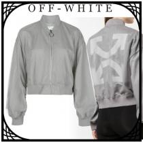 サカイ ボンバージャケット 偽物  プリント Off-White 日本未入荷