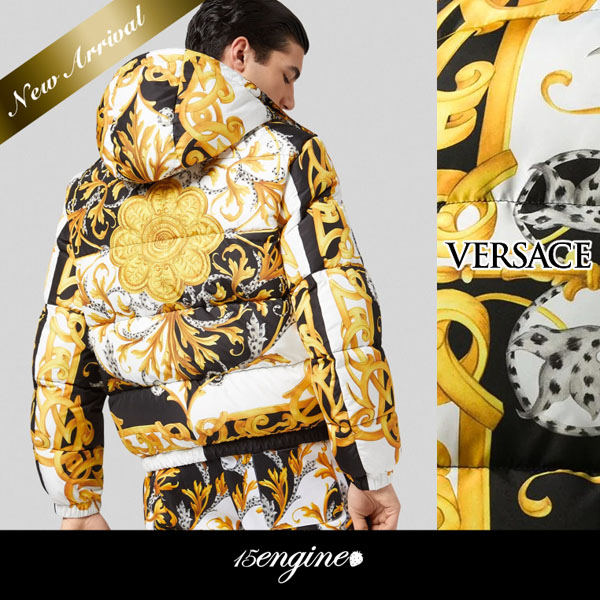 21AW ヴェルサーチェ コピー COOL☆Baroque acanthus Print ダウンジャケット☆ A85195A235725A7027