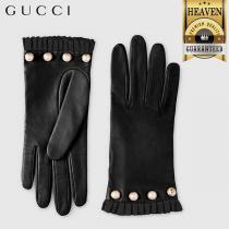 累積売上総額第１位【グッチ★21春夏】STUDDED LEATHER GLOVES 434222...