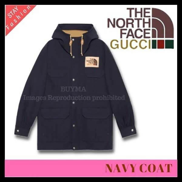 歴史的コラボ入手困難!グッチ×ザノースフェイス NAVY COAT