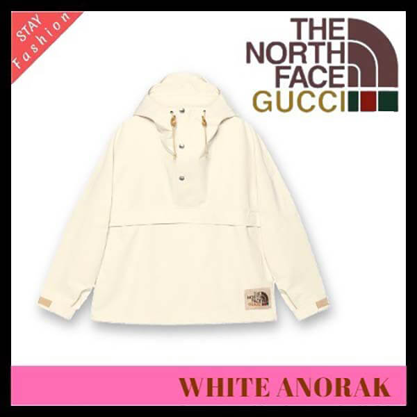 歴史的コラボ入手困難!グッチ×ザノースフェイス コピー WHITE ANORAK