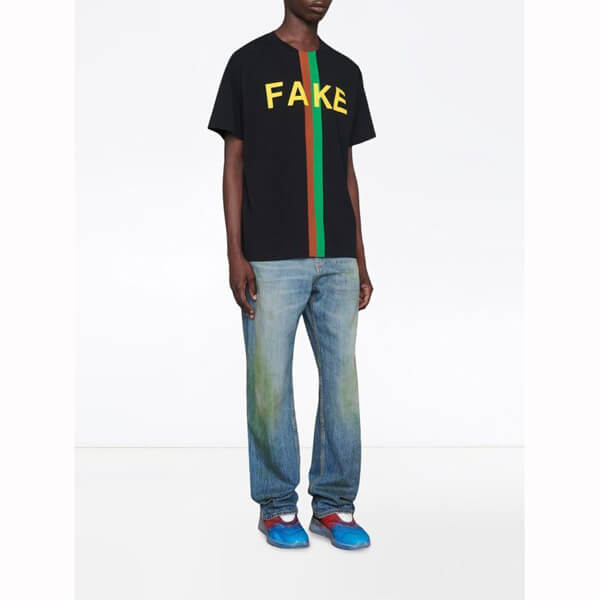 グッチ Tシャツ コピー グッチ FAKE NOT フェイクノット クルーネック