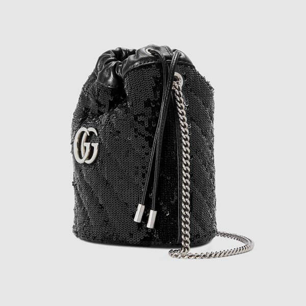  【グッチ】GG Marmont ダブルG ミニバケット スパンコールバッグ コピー 575163 9SYZP 5967