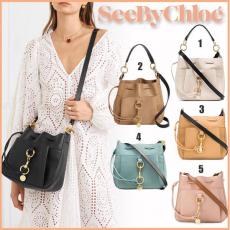 SEE BY CHLOE★Tony Mediumレザーバケットバッグ★ 偽物 CHS19USA06565