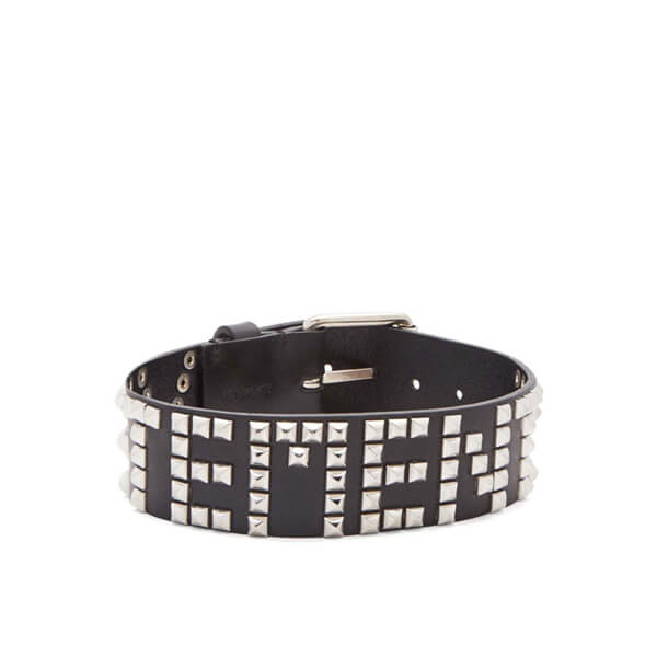 送料関税無料 [ヴェトモン] コピー   Studs logo leather choker