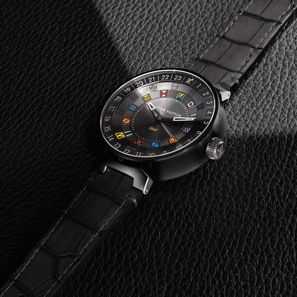 ルイヴィトン時計 TAMBOUR MOON DUAL TIME GRAPHITE 44  偽物 QA097Z