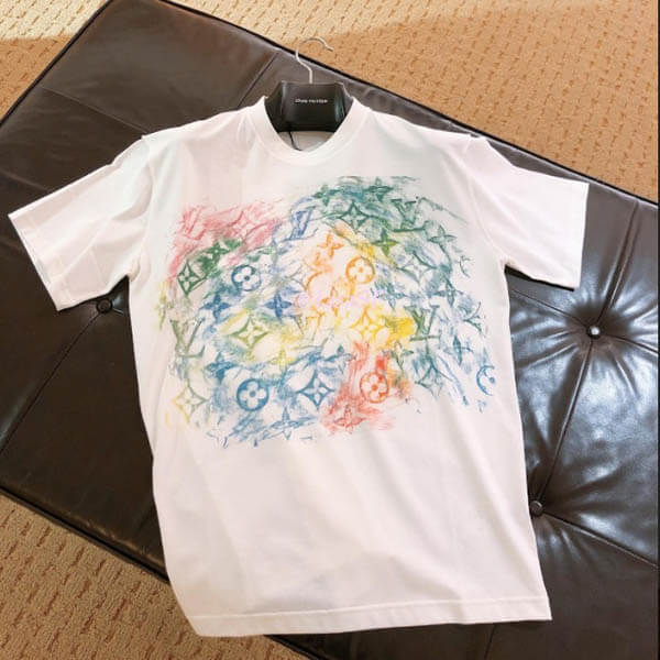 【新作】LV Tシャツ フロントプリンテッド パステル モノグラム 偽物 1A8GUQ