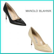 Manolo Blahnik(マノロブラニク)レザーBBパンプス70mm