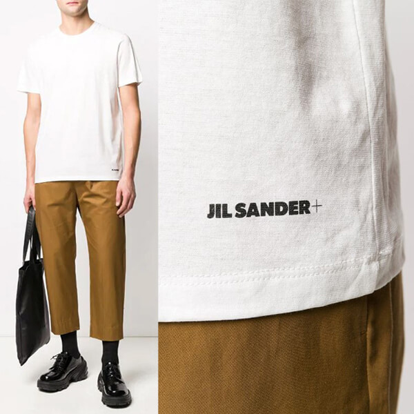 【Jil Sander】裾ロゴ 半袖 Tシャツ コピー  JPUS706530MS248808 100