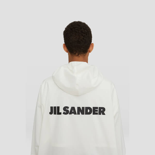 【JIL SANDER】バック偽物 ロゴ★コットン パーカー Dark Blue