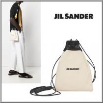 JIL SANDER+☆ロゴ ドローストリング キャンバス ポーチバッグ