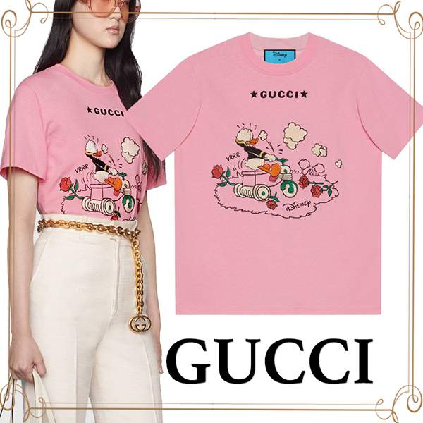 グッチ tシャツ 激安 ディズニー ドナルドダック プリント Tシャツ コピー  580762XJDBH5358