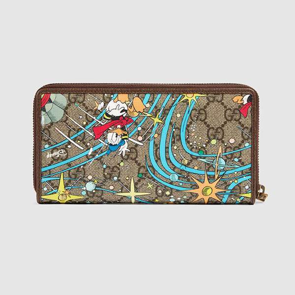 グッチ☆DISNEYxグッチドナルドダックジップアラウンドウォレット 647940 2M1AT 8679