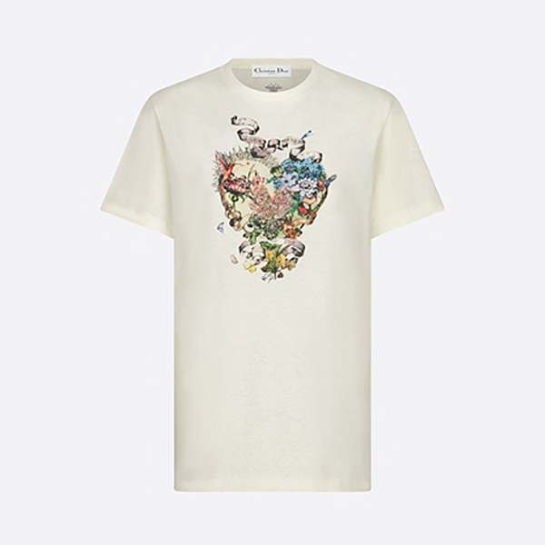 ディオール★モチーフプリント♪リネンコットンTシャツ偽物 113T03A4473_X0200