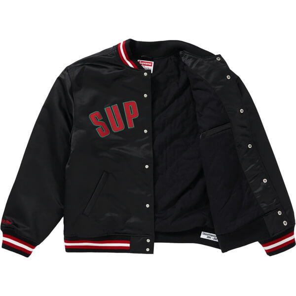 シュプリーム X Mitchell コピー & Ness Satin Varsity Jacket SS 21 WEEK 8