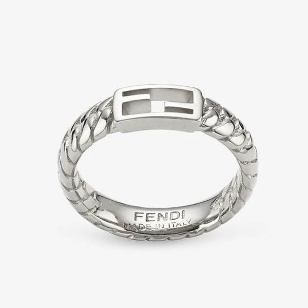 フェンディ バゲットリング 偽物 BAGUETTE RING リンクチェーン FFリング 8AG983B