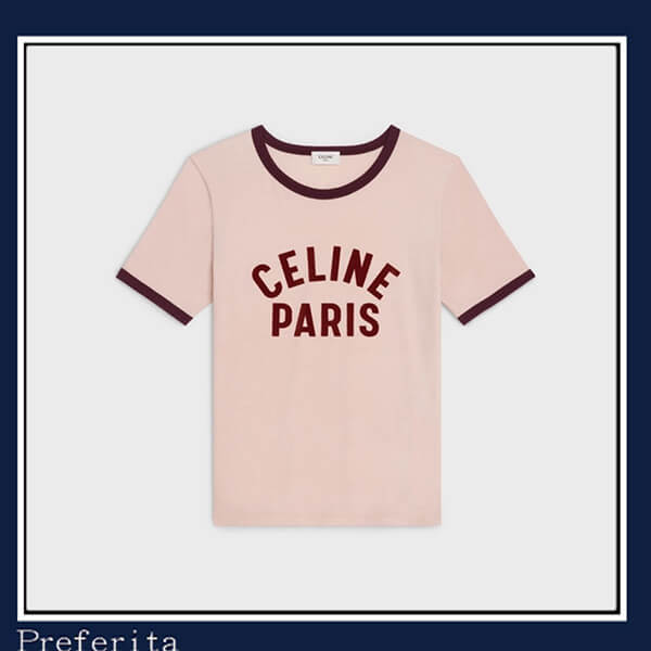 【セリーヌ】PARIS Tシャツ偽物 コットンジャージー 半袖