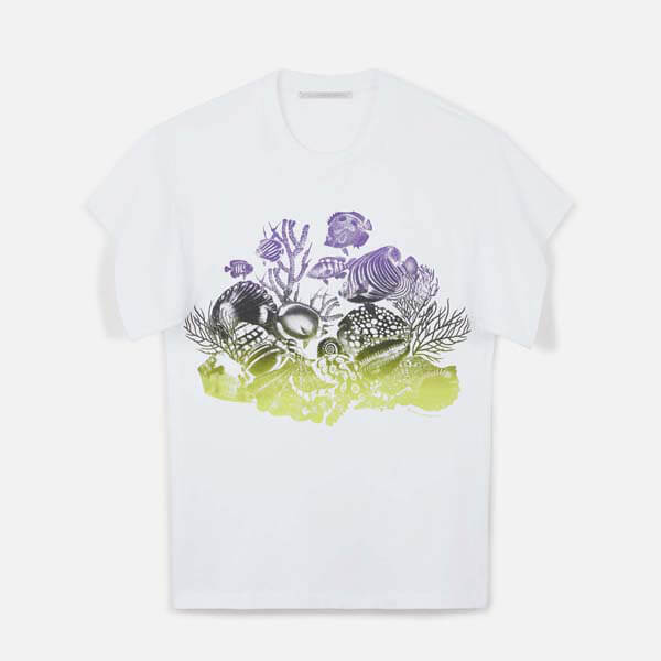 ステラMC◇Tシャツ偽物Sealife Print Cotton T-Shirt 602146SOW719000