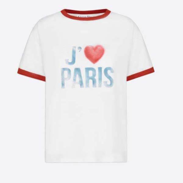 可愛いディオール 21 新作 Tシャツ ≪I Love Paris≫偽物 2色