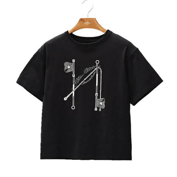 エルメス 2021秋冬プレ Clic Clac プリント マキシTシャツコピーH1H4611DO2W