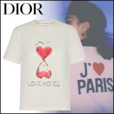 ディオール FALL 21 LOVE MOVES プリント リネン混 Tシャツコピー143T12A4466_X0200