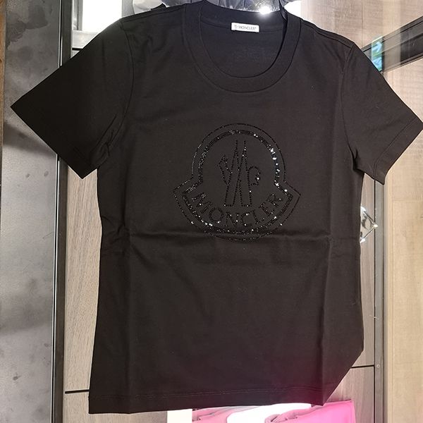 ☆モンクレール☆ラインストーンロゴ コットンTシャツスーパーコピー0938C00008829FB