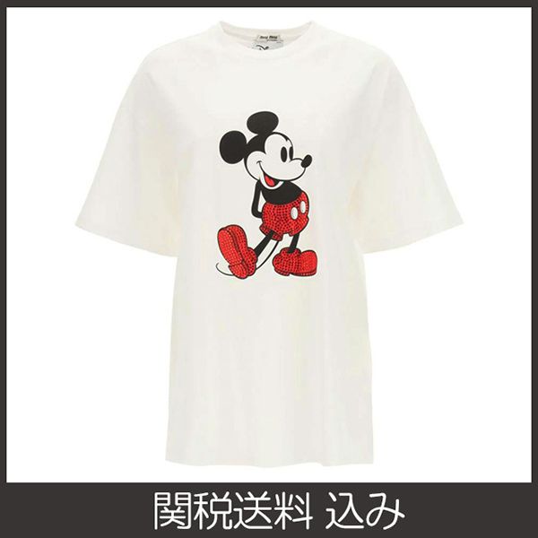 【ミュウミュウ x Disney】MICKEY ミッキーマウス TシャツコピーMJN320 1ZTR