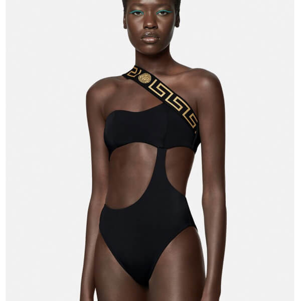 ●ヴェルサーチェ 偽物GRECA BORDER ONE-PIECE SWIMSUIT ワンピース