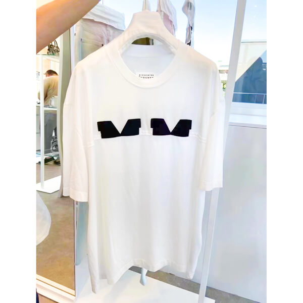 【メゾンマルジェラ コピー】MM パッチ コットン 半袖Tシャツ/ ホワイト