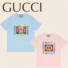 グッチ Tシャツ 偽物 アップル＆ハート レポム トップス 林檎 ハート ロゴ 男女 プレタ 615044 XJDOH 7989