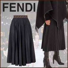 【フェンディ】Technical Jersey Skirt FF ミディ プリーツ スカート偽物 FQ7135A5WCF0GME