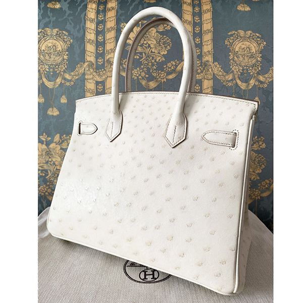 エルメス Birkin バーキン 30 オーストリッチ 偽物 ベトン Beton G金具