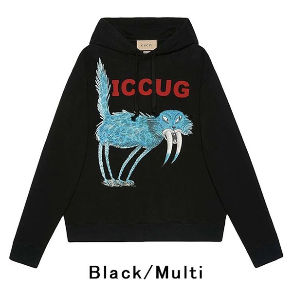 グッチ パーカー偽物フレイヤ・ハルタス “ICCUG” アニマルプリント 
