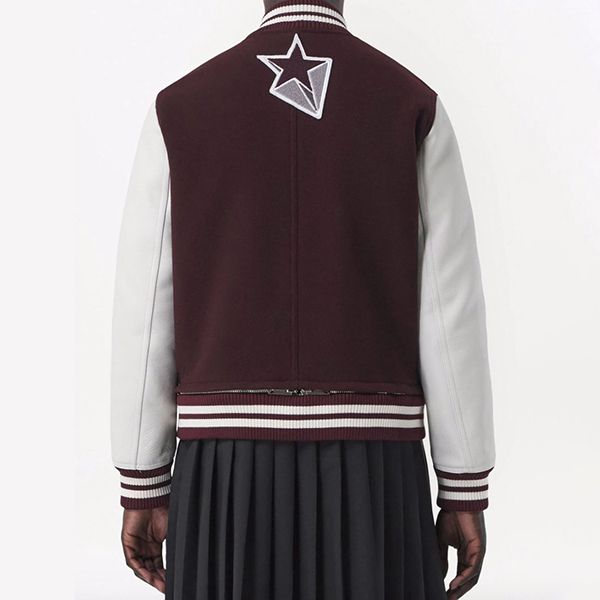 関税込み【バーバリー コピー】VARSITY ウールレザー ボンバージャケット 8045532B1014D