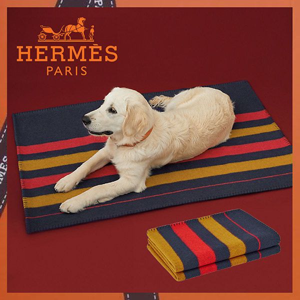 【日本未入荷】エルメス 犬用 ブランケット 偽物 ロカバル リバーシブル H800511E 01