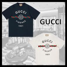 《グッチ》"グッチフィレンツェ1921 偽物" コットンジャージー Tシャツ 616036XJD7T 4795