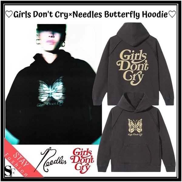 ★日本未入荷コラボ!needles ガールズドントクライ 偽物 BUTTERFLY Hoodie