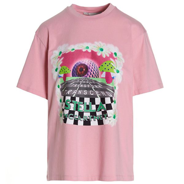 22SS ステラマッカートニー デイトリッパー ピンクコットン Tシャツ コピー 5112403SPW555607