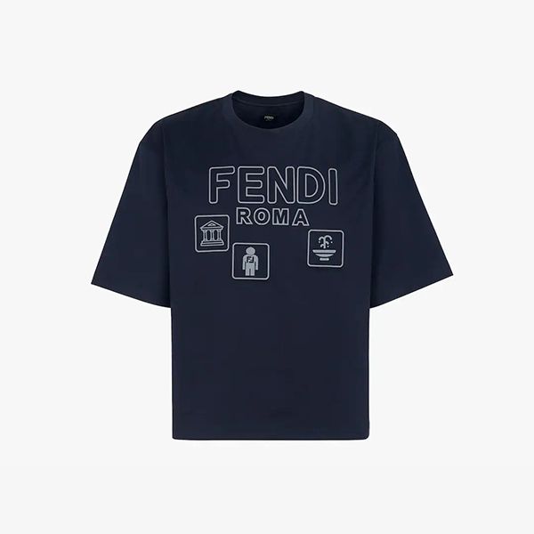 大人気★フェンディ ブラックジャージーTシャツ 偽物 FY1129AIFVF0QG3