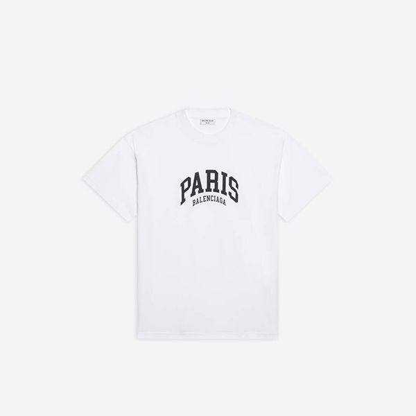 ◆バレンシアガ◆CITIES PARIS ロゴ ウィメンズ コットンTシャツ 偽物 612965TLVL71070