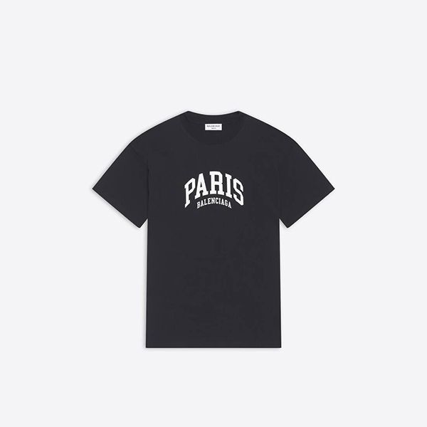 ◆バレンシアガ◆CITIES PARIS ロゴ ウィメンズ コットンTシャツ 偽物 612965TLVL71070