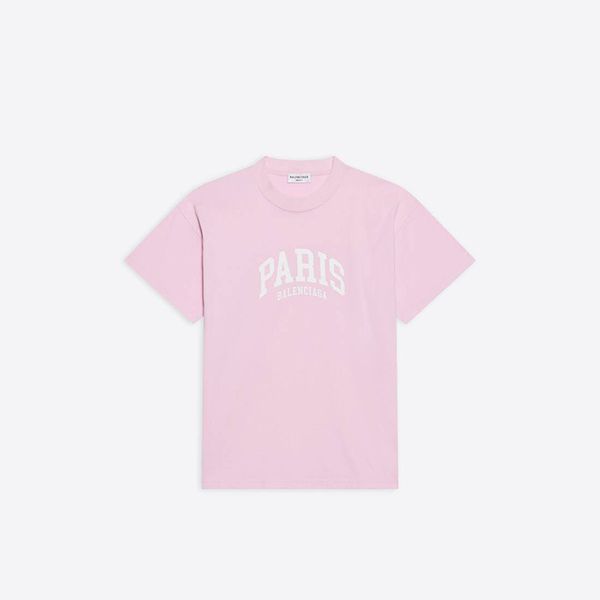 ◆バレンシアガ◆CITIES PARIS ロゴ ウィメンズ コットンTシャツ 偽物 612965TLVL71070