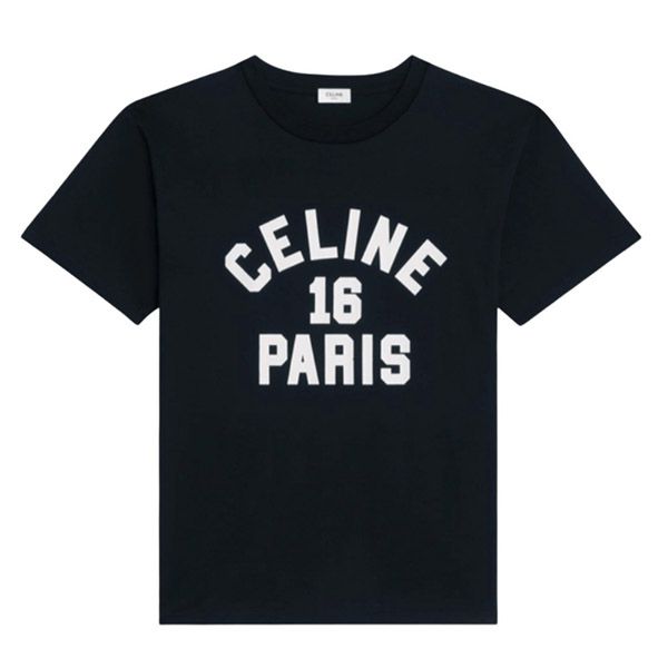 セリーヌ 16 PARIS ルーズTシャツ 偽物 コットン 2X16B671Q38AW