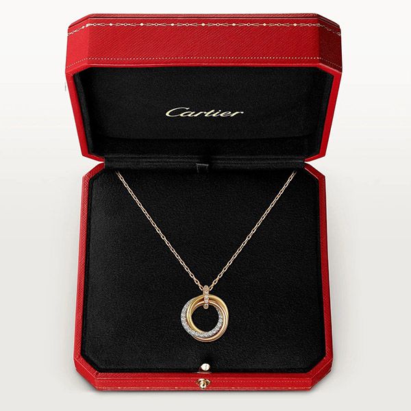 残少! カルティエ TRINITY ネックレス 偽物 18K ダイヤモンド B7224586