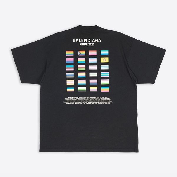 バレンシアガ PRIDE 22 オーバーサイズ ロゴTシャツ 偽物 2色