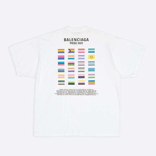 バレンシアガ PRIDE 22 オーバーサイズ ロゴTシャツ 偽物 2色